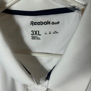 Reebok Golf Shirt Polo Men's White Short Sleeve Big & Tall 3Xl